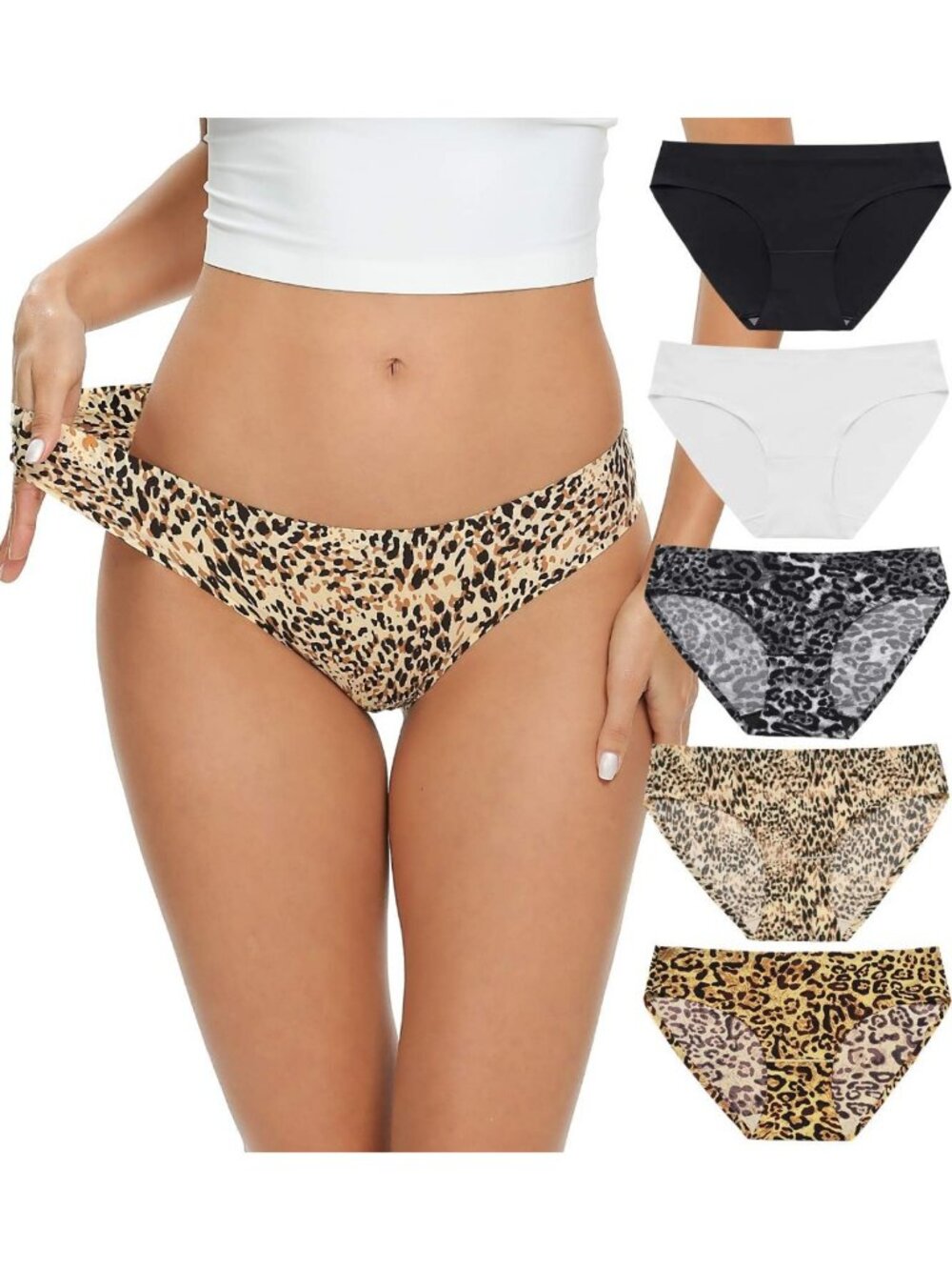 Seamless Women's Bikini Panties 5 Pack - Comfortable, Soft, Stretchy Underwear